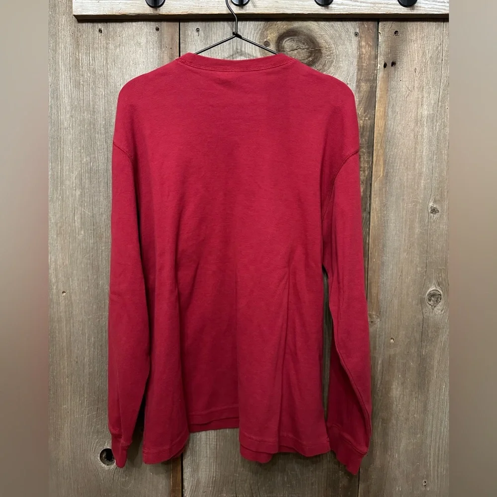 Y2K Gap Factory Store Long Sleeve Chest Stripe Tee in Red Size Large Men’s - Picture 3 of 15